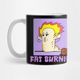 FAT BURNING - Funny Fat Burning Gym Workout Cartoon Gift Mug